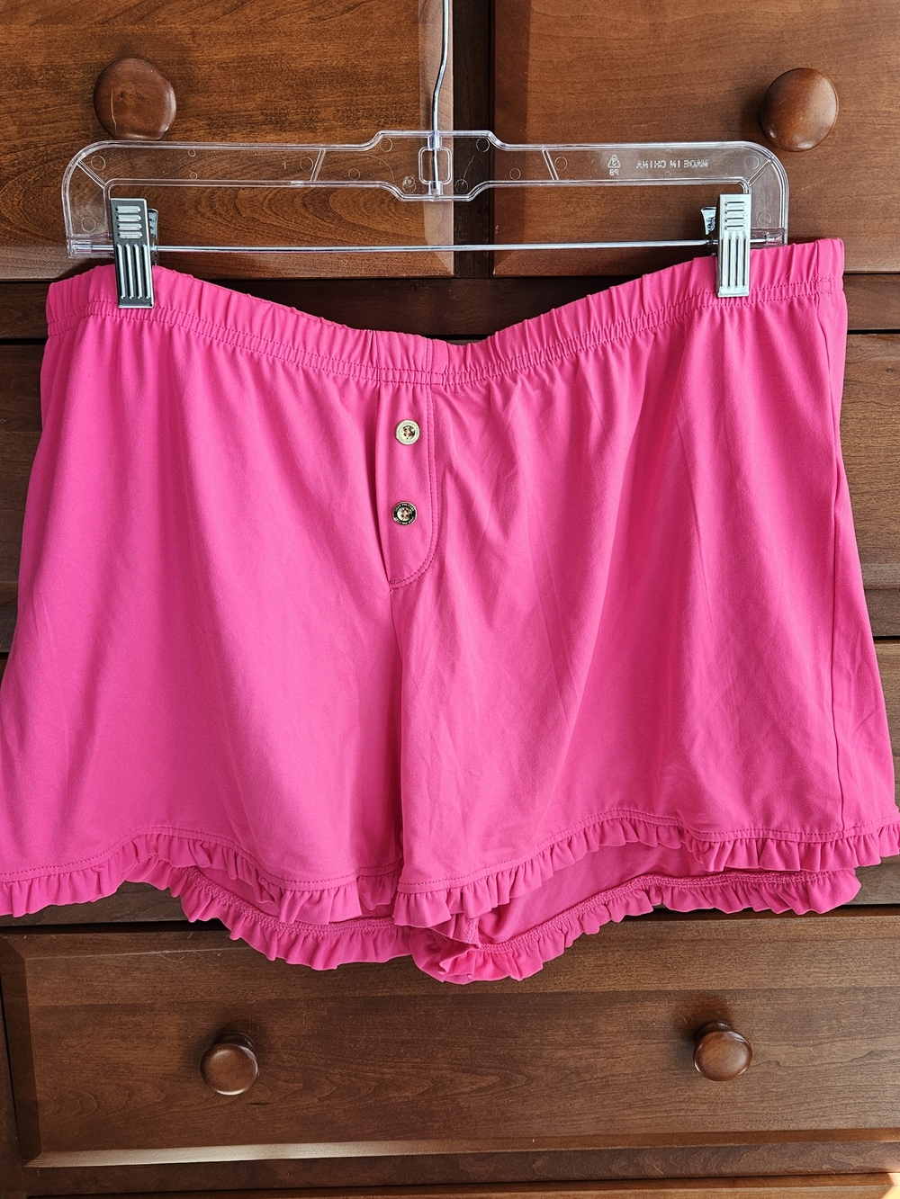 Lilly Pulitzer Hot Pink Ruffle Lounge Shorts